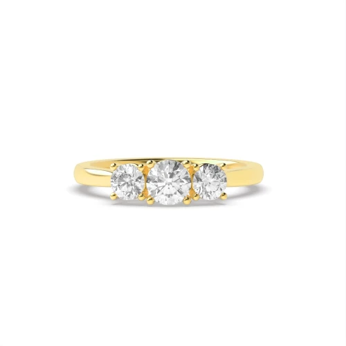 Prong Setting Round Trilogy Diamond Engagement Ring White gold