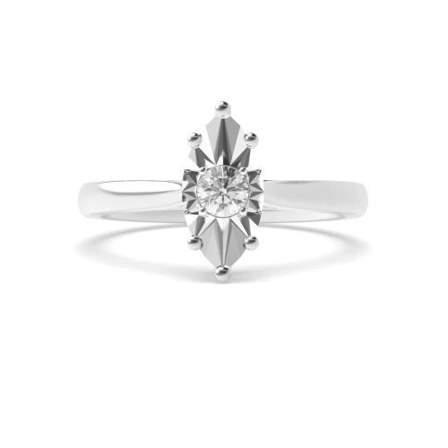 Illusion Set Marquise Shape Diamond Engagement Ring (7x4mm)