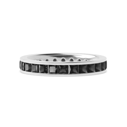 Channel Setting Princess Full Eternity Black Diamond Rings (Available in 2.5mm to 3.5mm)