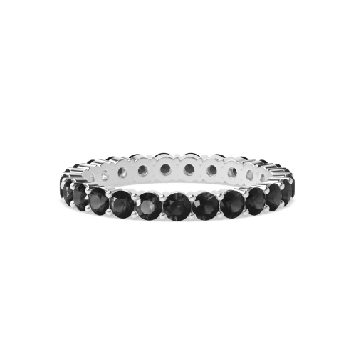 Prong Setting Round Full Eternity Black Diamond Rings (Available in 2.5mm to 3.5mm)