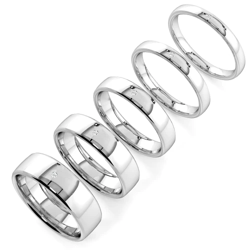 Light Court Profile Diamond wedding rings for men (3.0 - 6.0mm)