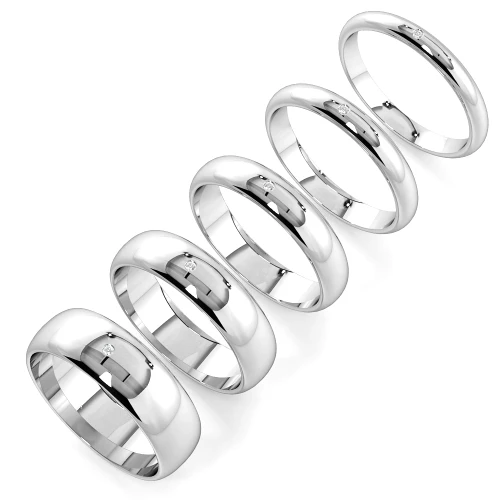 D-Profile Diamond wedding rings for men (3.0 - 6.0mm)
