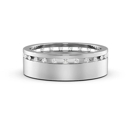 Channel Set Wide Band Mens Diamond Set Wedding Rings (6.0mm)