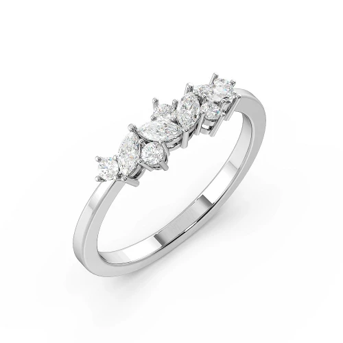 Marquise and Round Abstract Diamond Cluster diamond Rings