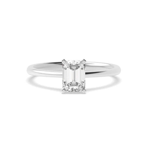 Emerald Tulip Claws Solitaire Diamond Engagement Ring