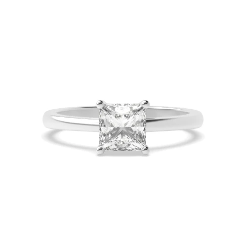 Princess Solitaire Diamond Engagement Ring With Tapering Shoulder