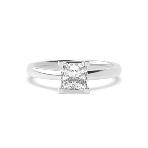 Princess Solitaire Diamond Engagement Ring In U Open Setting