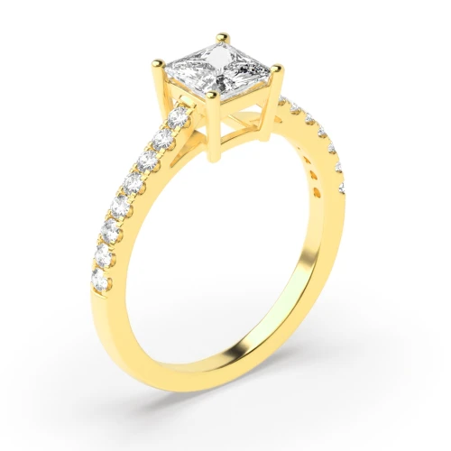 Princess Engagement Ring With Basket Set Diamond