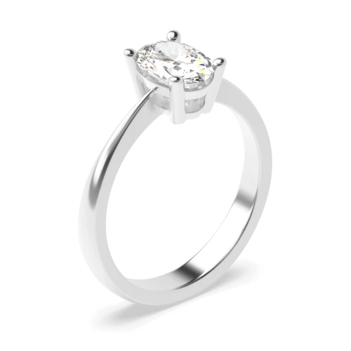 Basket Set Oval Solitaire Diamond Engagement Rings