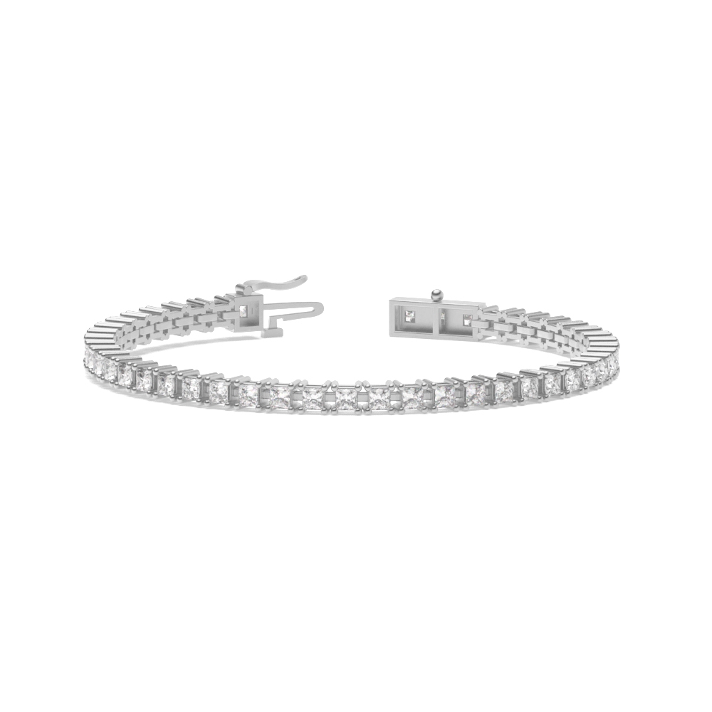 Gold Tennis Bracelet Princess Cut Line Tennis Diamond Bracelet