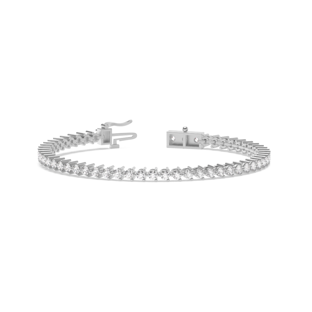 White Gold Tennis Bracelet Round Line Tennis Diamond Bracelet