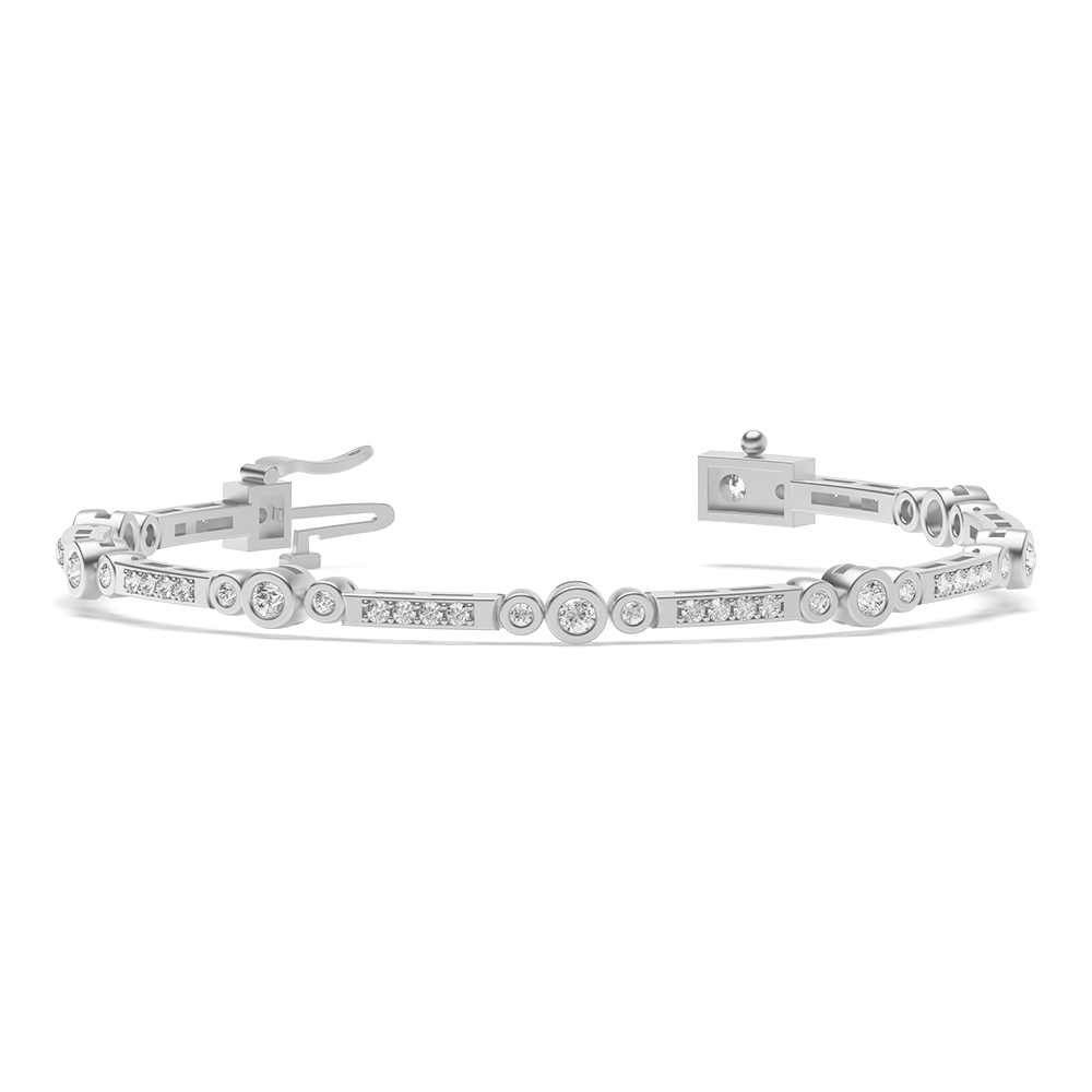 3 Diamond Cluster Diamond Tennis Bracelets