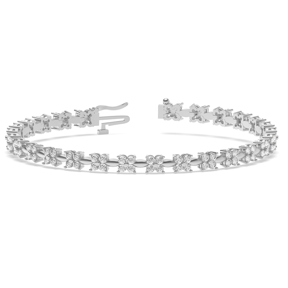 4 Diamonds Cluster Diamond Bracelets