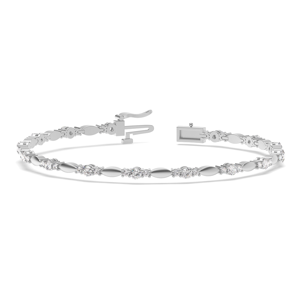 3 Diamonds Link Delicate Diamond Bracelets