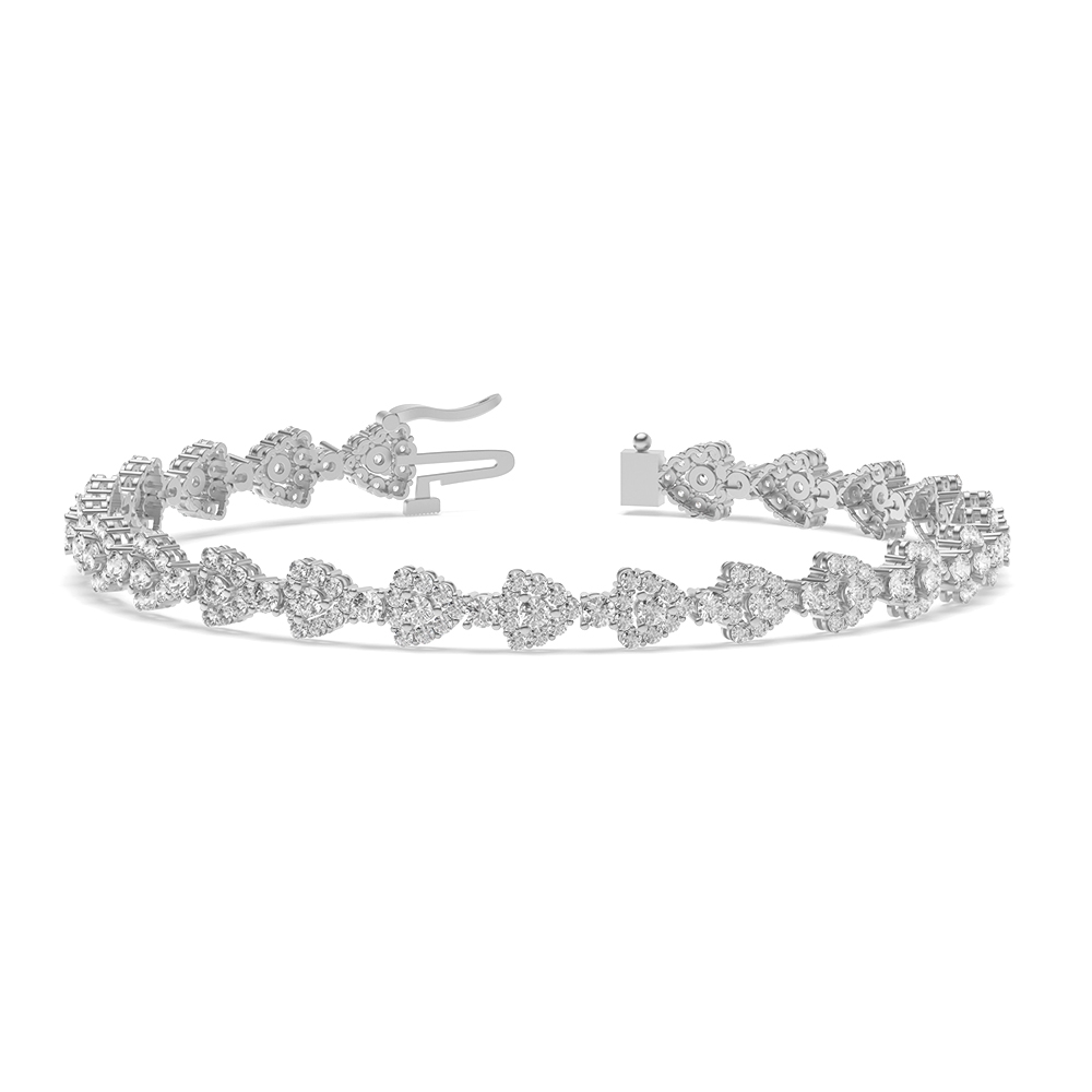 Triangle Halo Cluster Diamond Bracelets