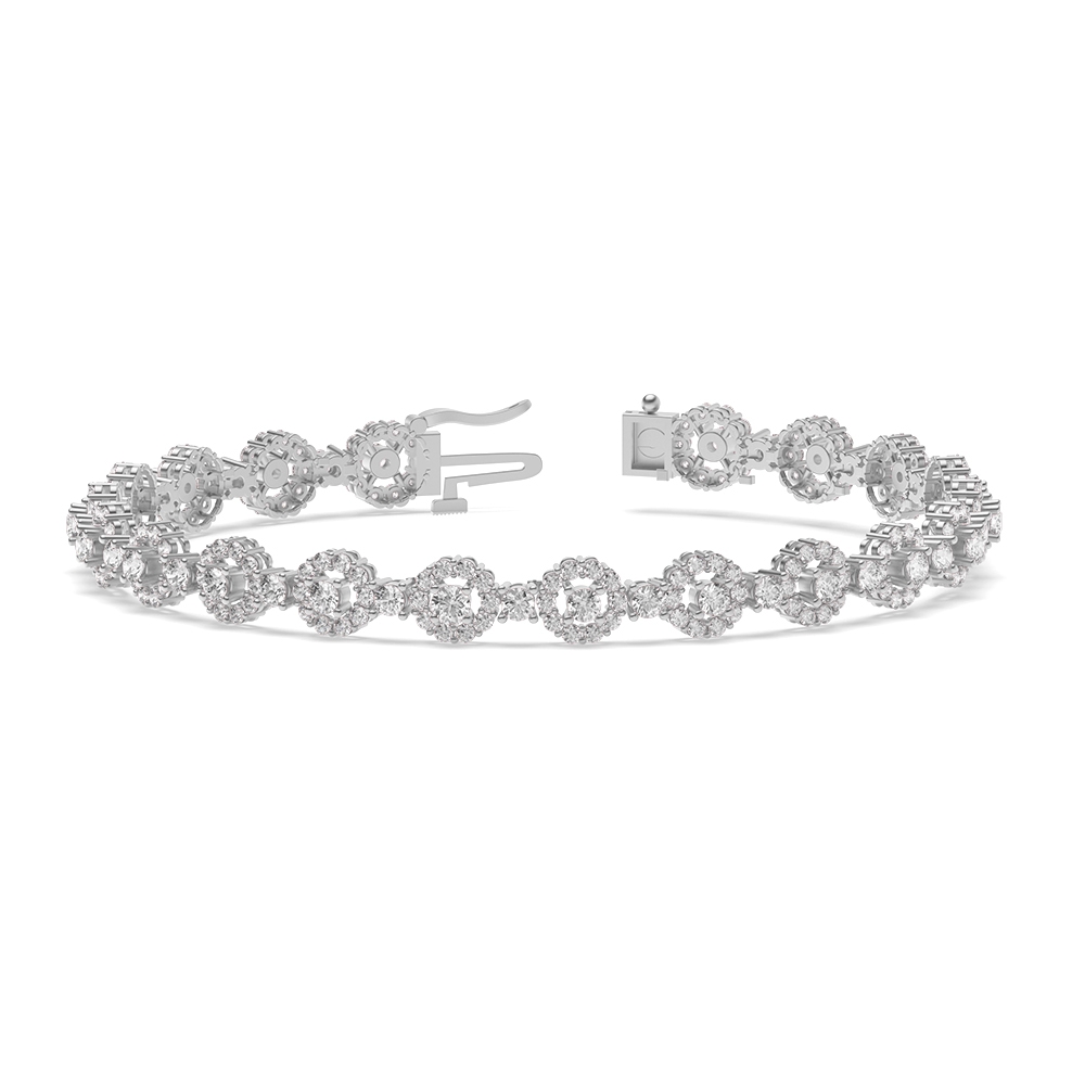 Halo Cluster Moissanite Bracelets