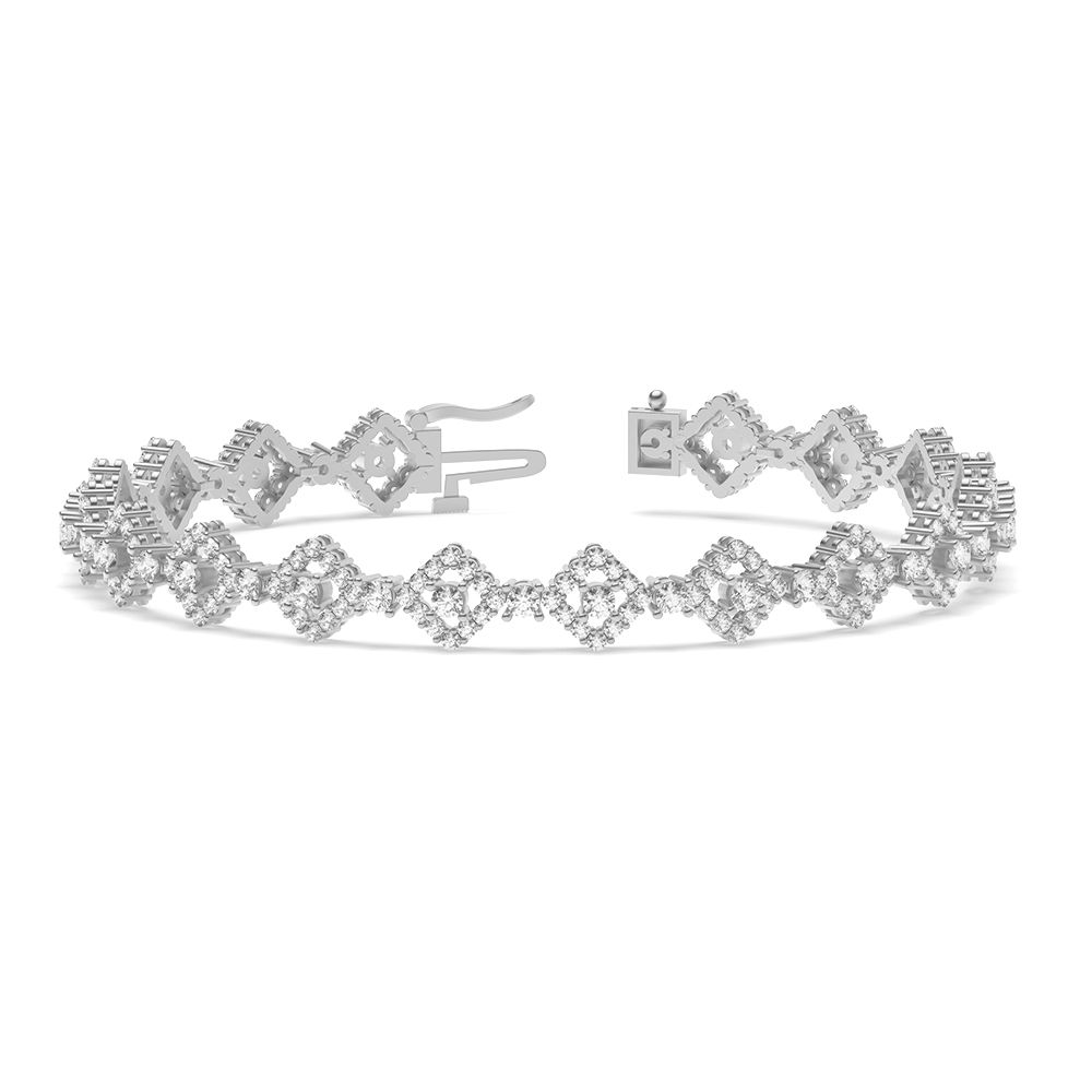 Square Halo Cluster Lab Grown Diamond Bracelets