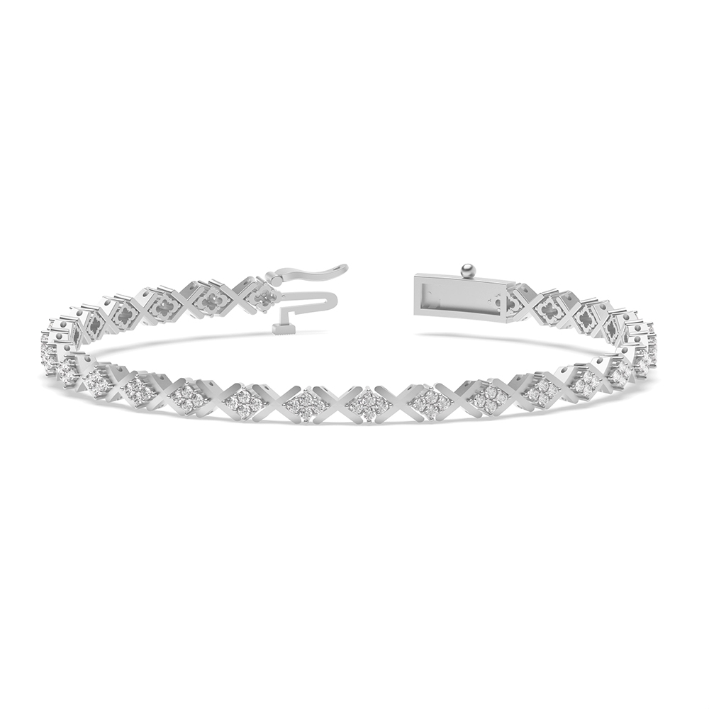 Purchase X-Link Cluster Diamond Bracelets - Abelini