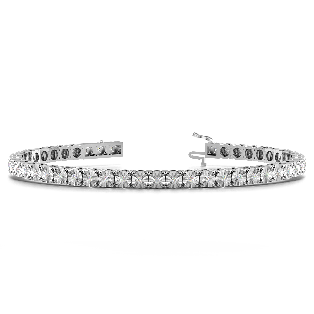 Illusion Set Lab Grown Diamond Tennis Bracelets