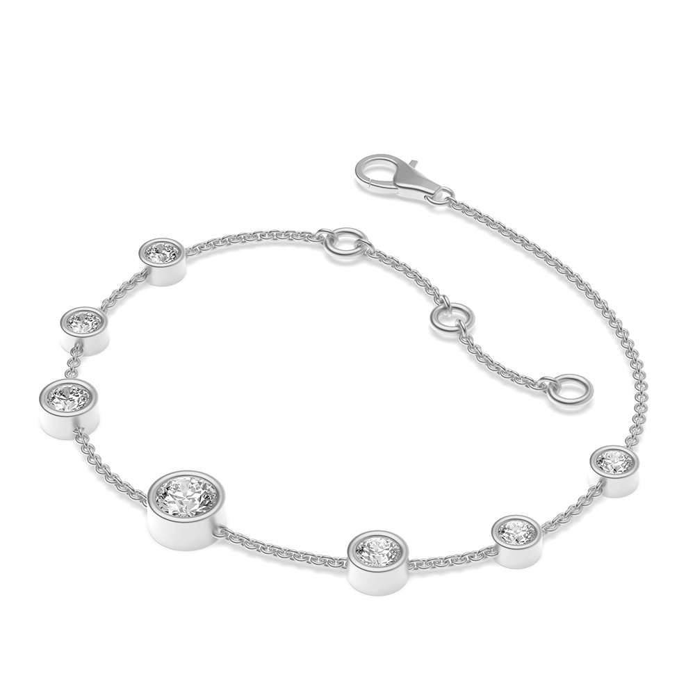 bezel setting round shape delicate bracelet