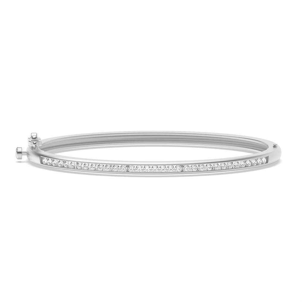 channel setting round shape Moissanite bangle