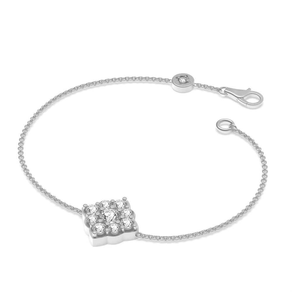 4 prong setting round shape diamond delicate bracelet