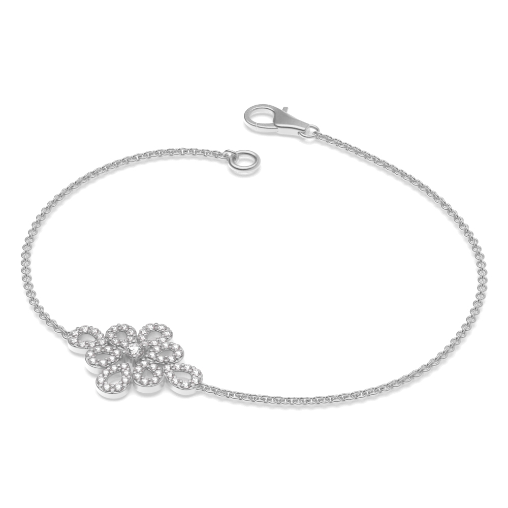 4 prong setting round shape Lab Grown Diamond designer bracelet