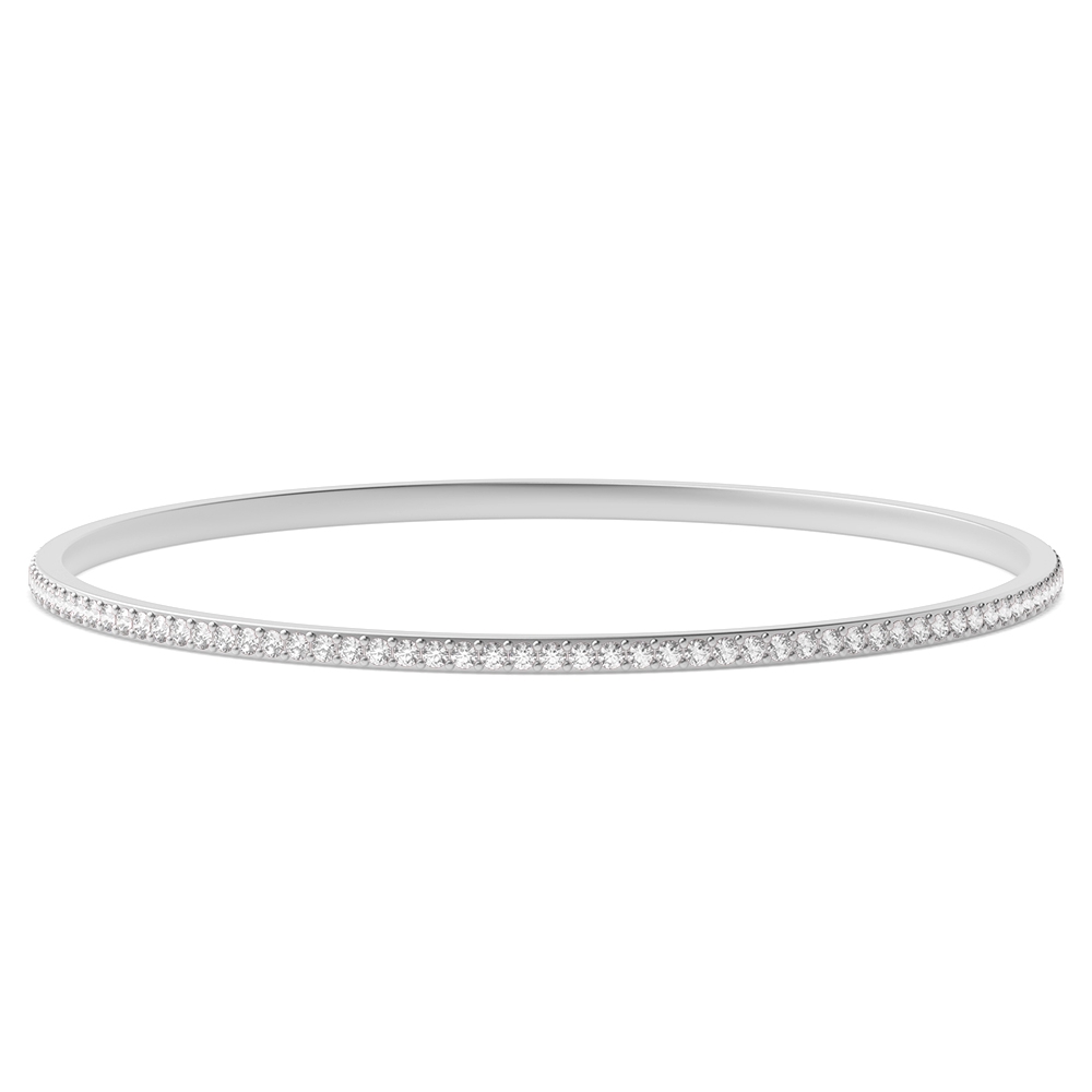 4 Prong Setting Round Lab Grown Diamond Bangle