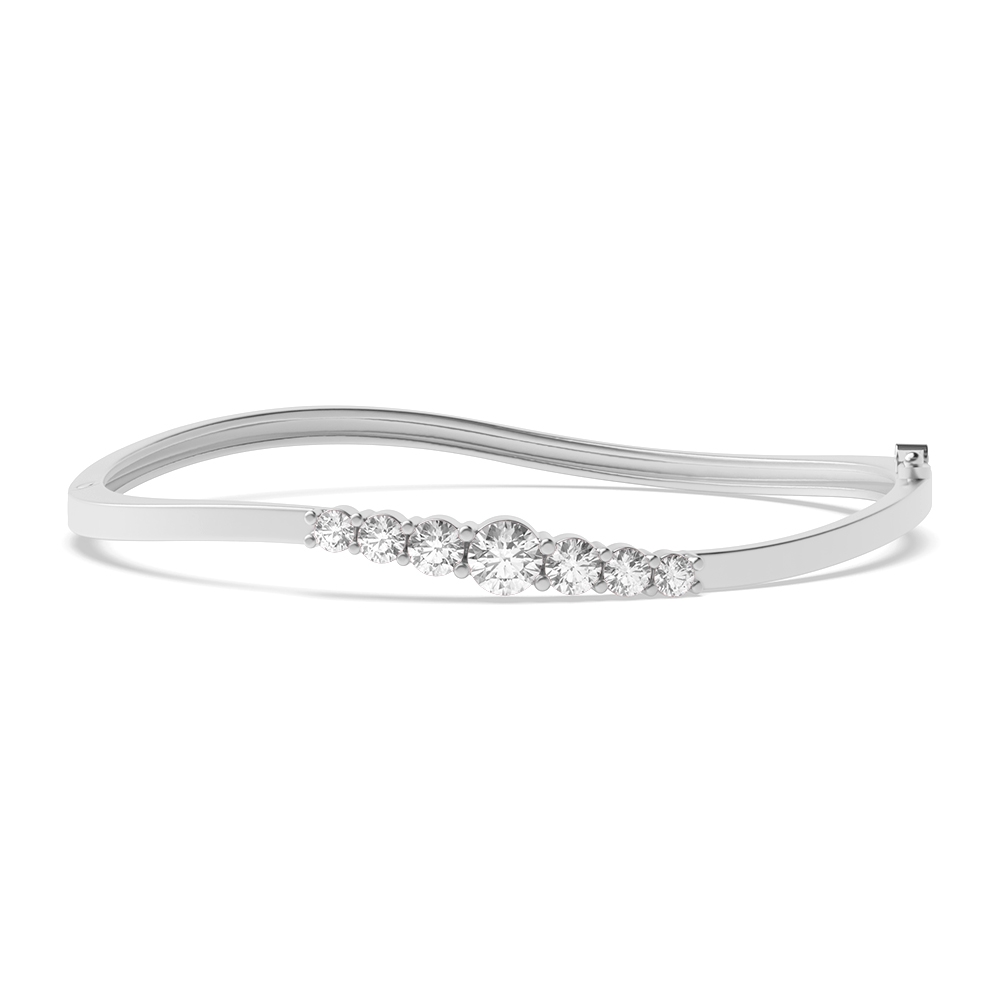 4 Prong Setting Round Moissanite Bangle