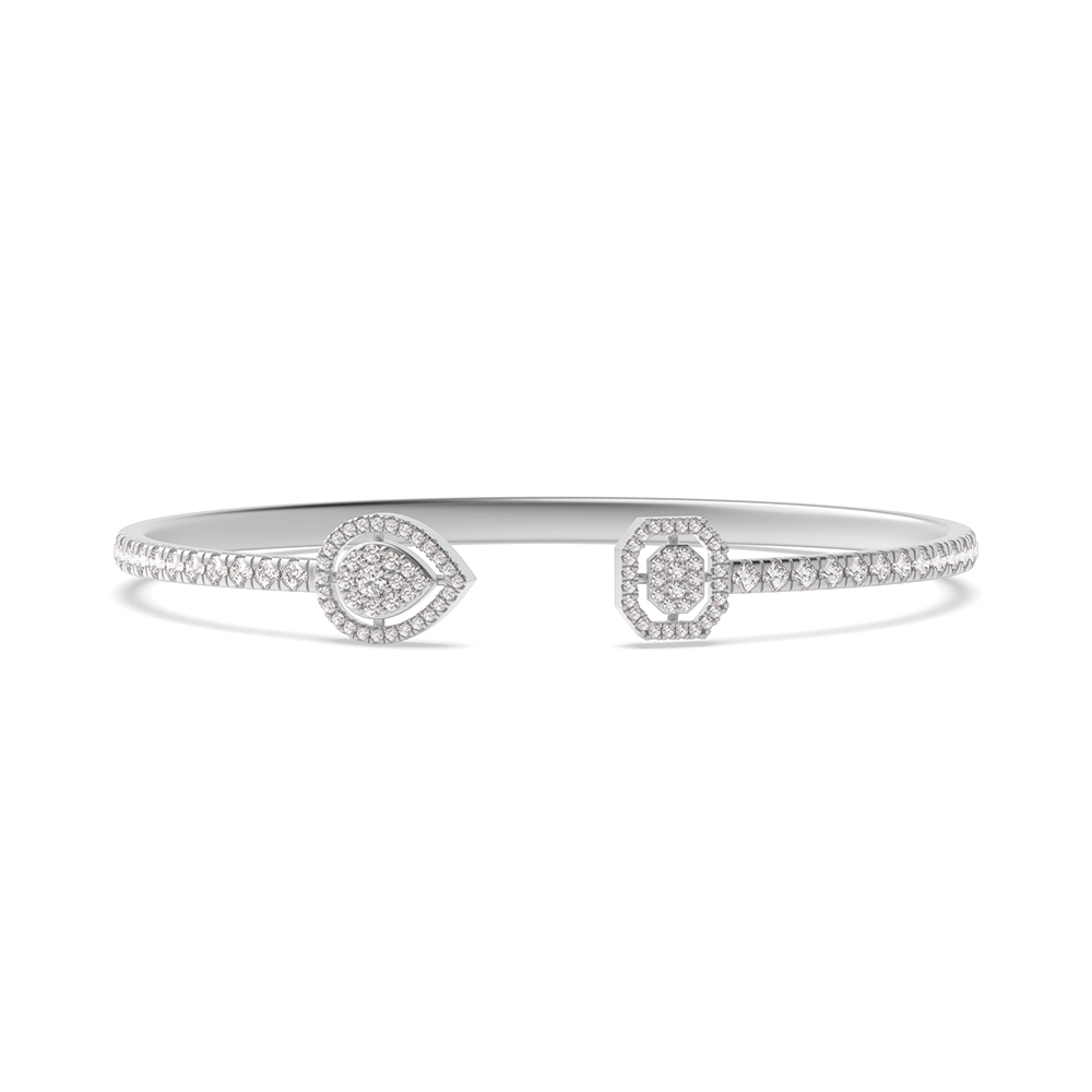 Prong Setting Round Moissanite Evening Bangle