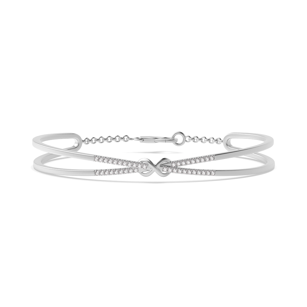 Prong Setting Round Moissanite Evening Bangle