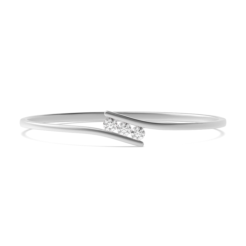 Channel Setting Elegant Round Moissanite Set Bangle