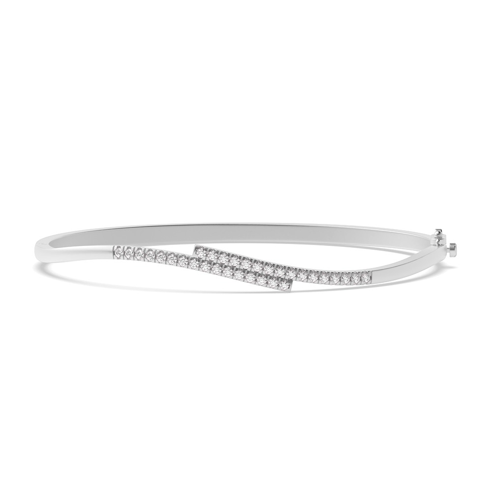 4 Prong Setting Round Lab Grown Diamond Bangle