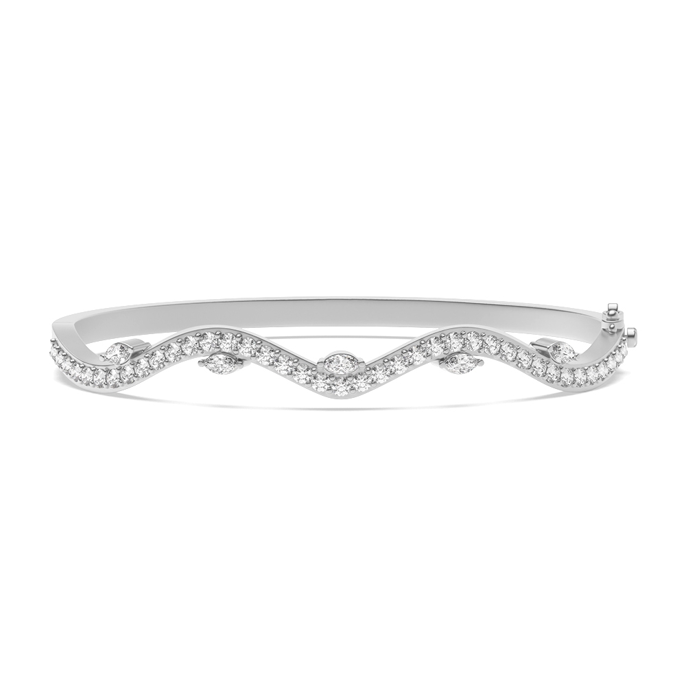 4 Prong Setting Round Willow Moissanite Bangle