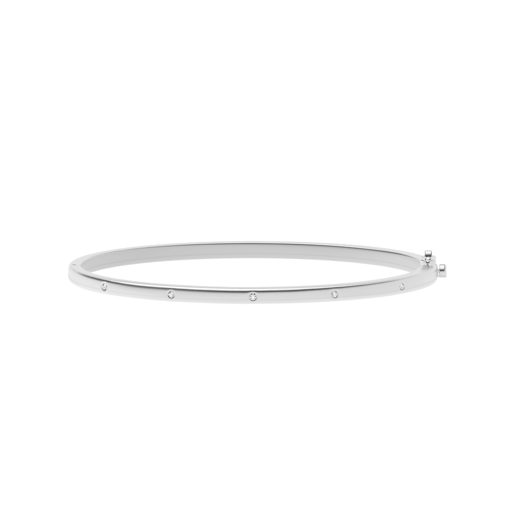 flush setting round Moissanite set bangle