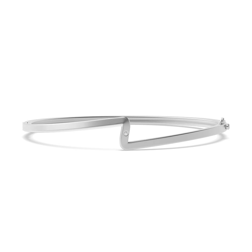 flush setting round Moissanite wave set bangle