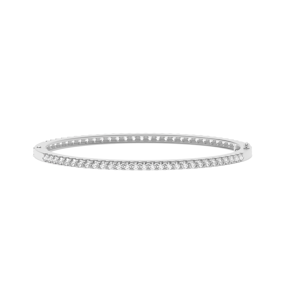 4 prong setting round brilliant cut Moissanite bangle