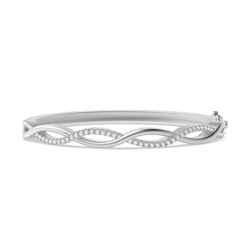 4 prong setting round Moissanite twist bangle