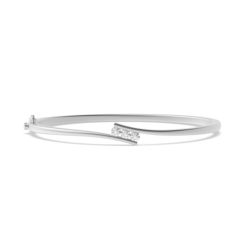 channel setting round Moissanite bangle