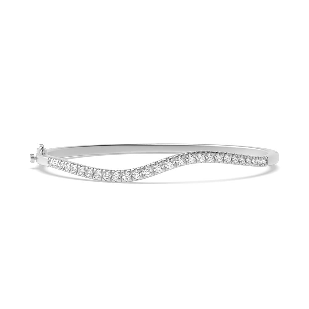 prong setting round Moissanite bangle