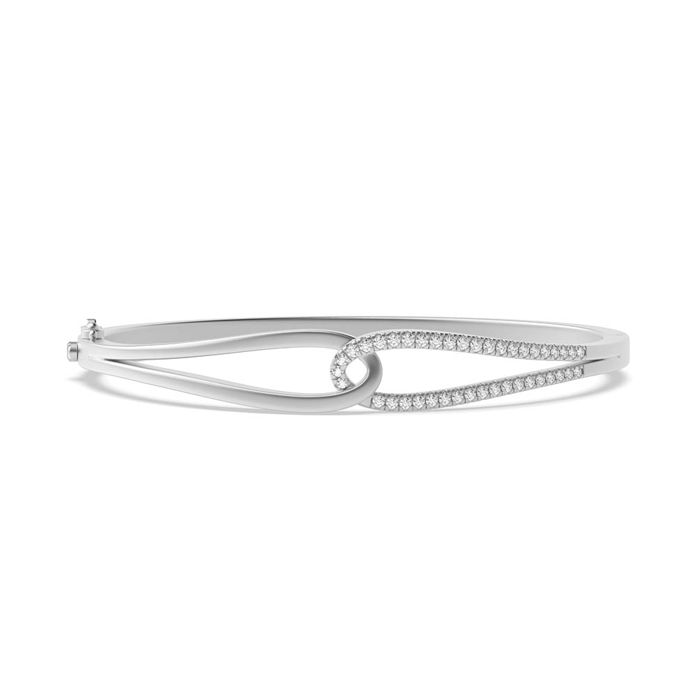 prong setting round Moissanite doubble row style bangle