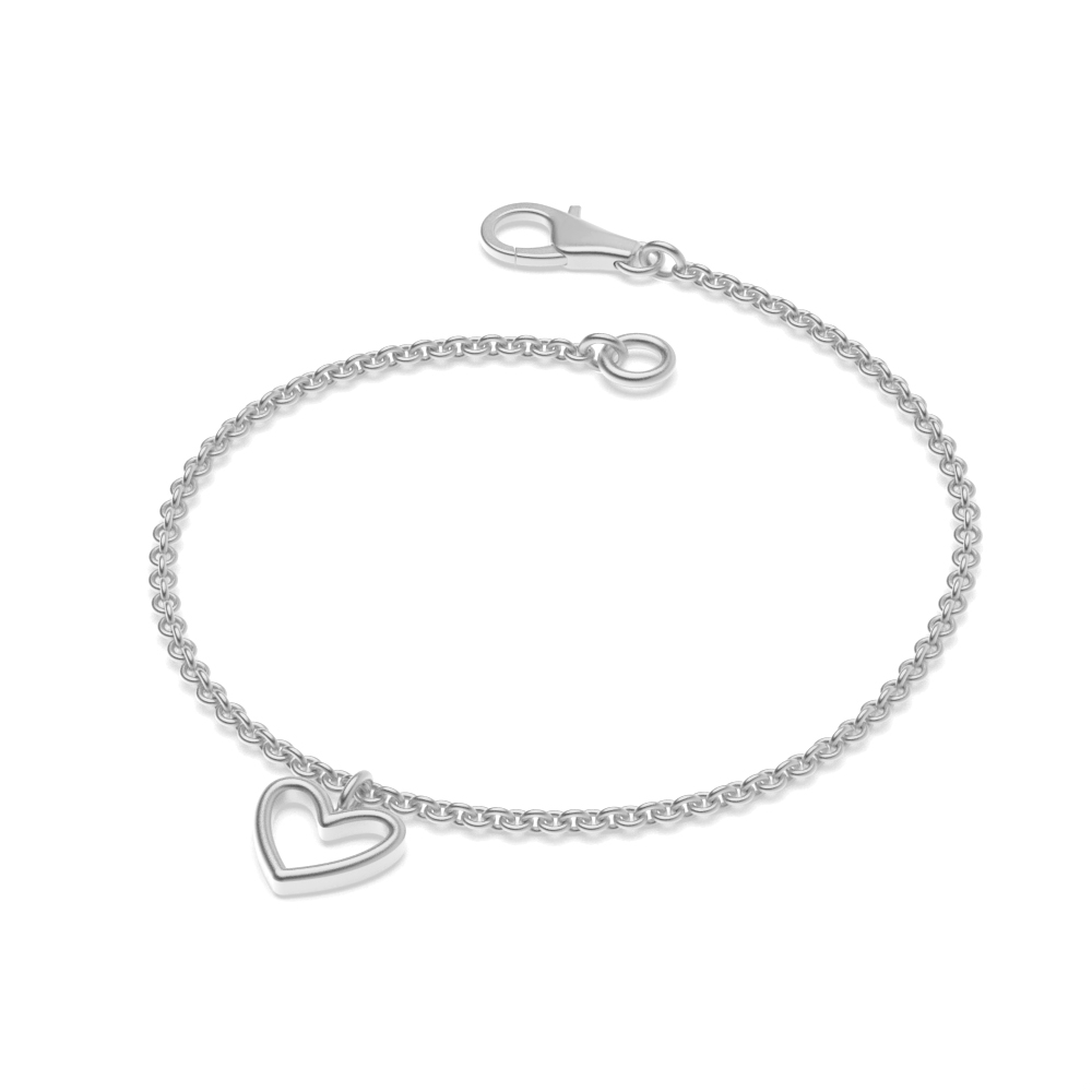 plain metal open heart shape charm bracelets