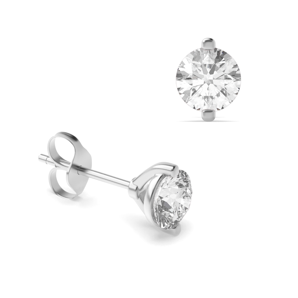 Platinum, 18ct & 9ct White Gold Lab Grown Diamond Stud Earrings