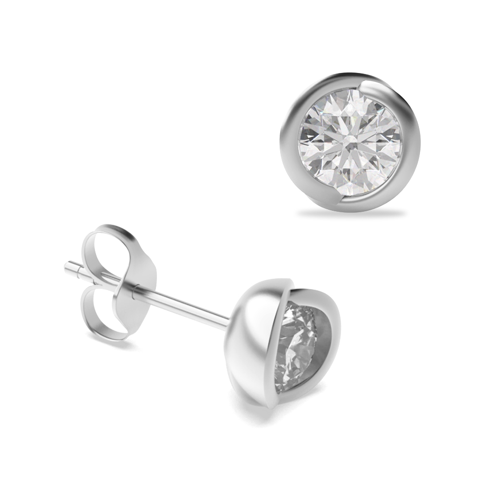 Tiny Diamond Gold Stud Earring for Mens in White, Yellow and Rose Gold