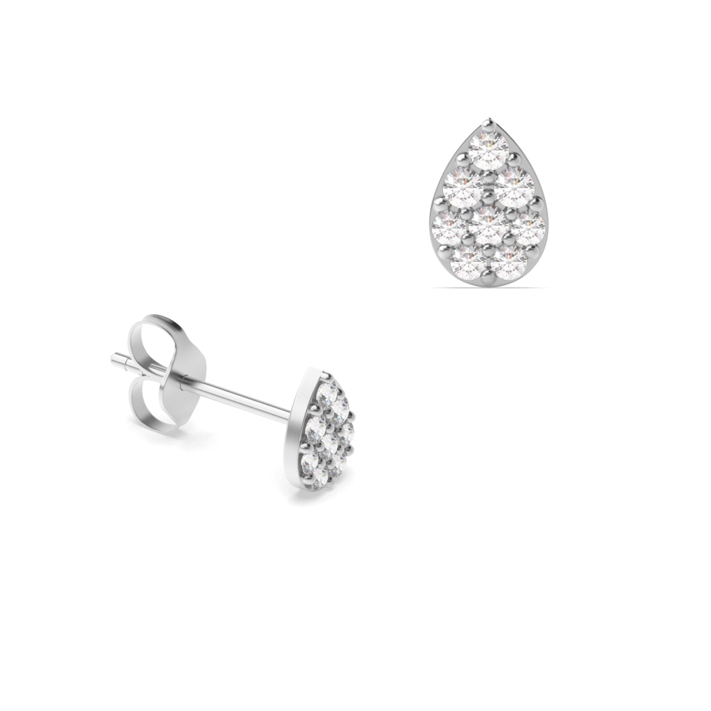 Pear Shape Tear Drop Lab Grown Diamond Cluster Earrings An Ideal Gift (5.50mm - 7.50mm)