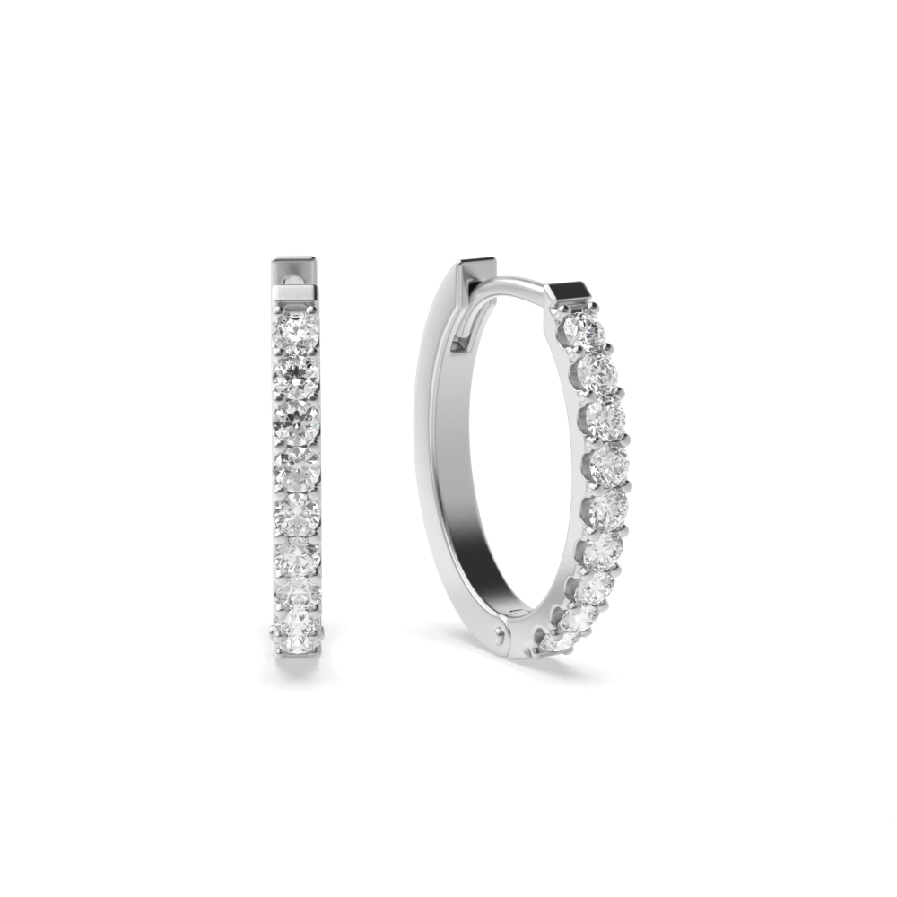 Prong Setting Delicate Diamond Hoop Earrings for Women