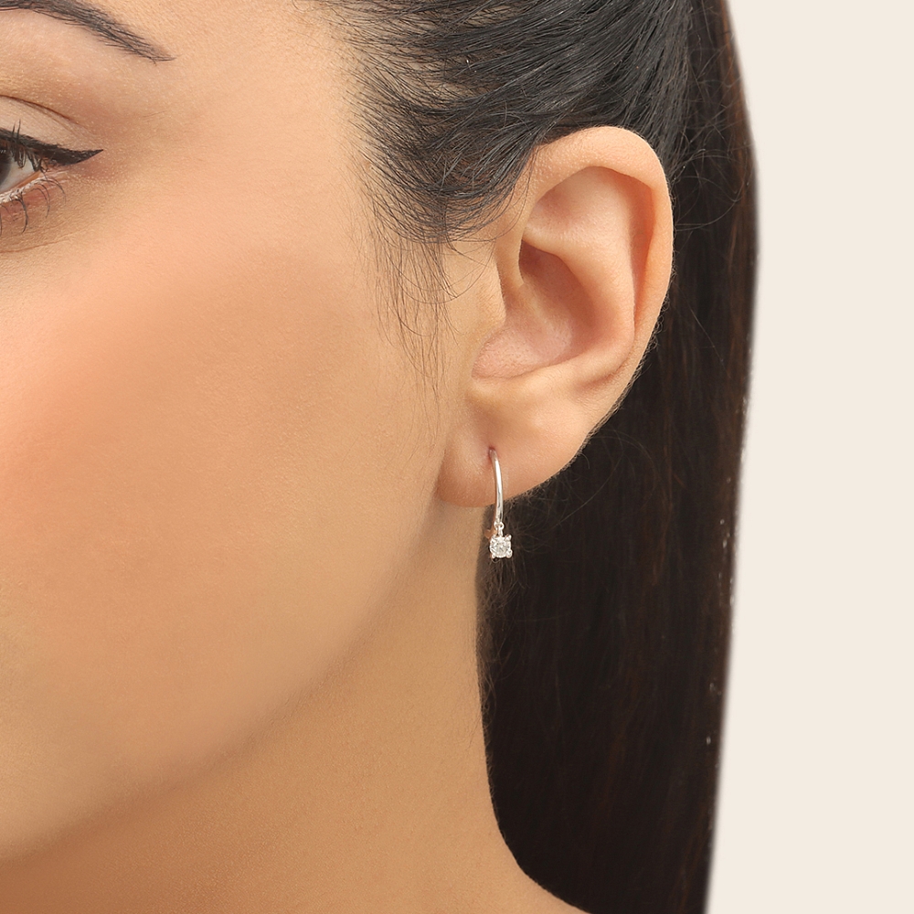 4 Prong Petite dangles Diamond Earrings