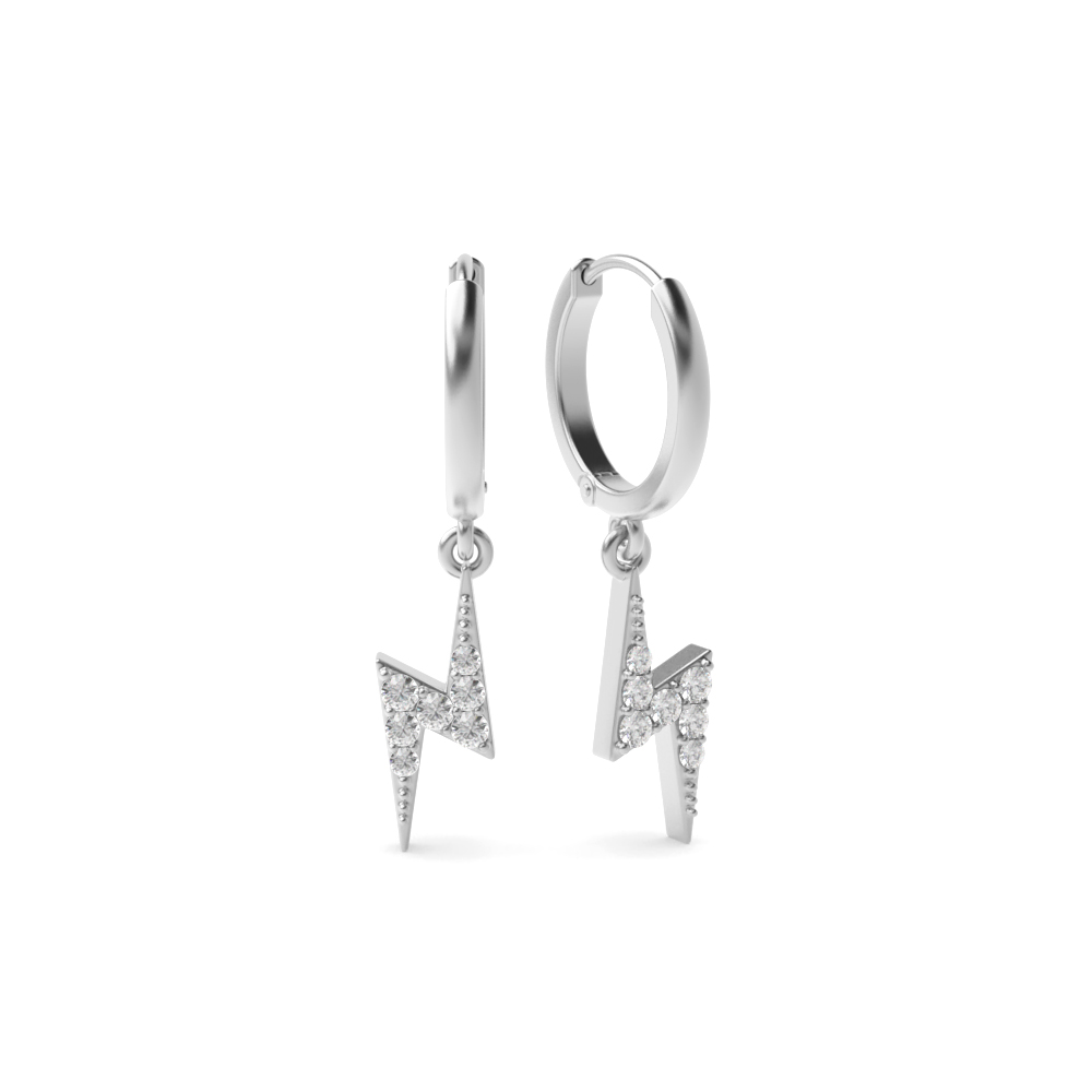 Buy Round Diamond Lightning Hoop Earrings For Women - Abelini