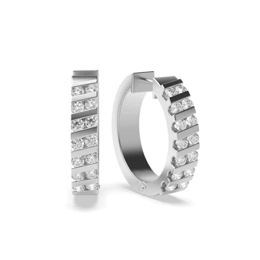 channel setting round Moissanite earrings