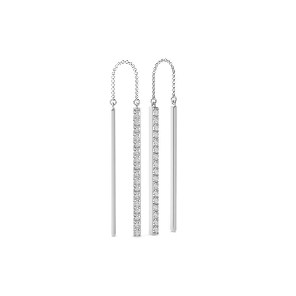 pave setting bar design earrings for women